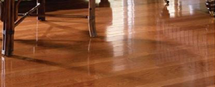 Shiny hardwood flooring